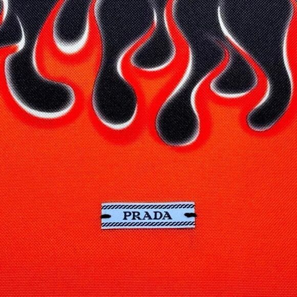 PRADA Flame Drawstring Dust Bag in Orange/Black￨(Size 7.5" x 9") - Picture 2 of 8